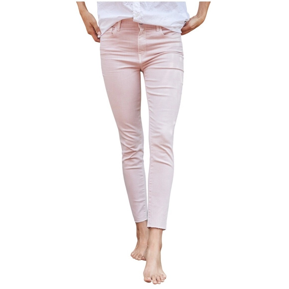 Frank & Eileen Jeans Womens 27 Pink Sligo Skinny Raw Hem High Rise Stretch Denim